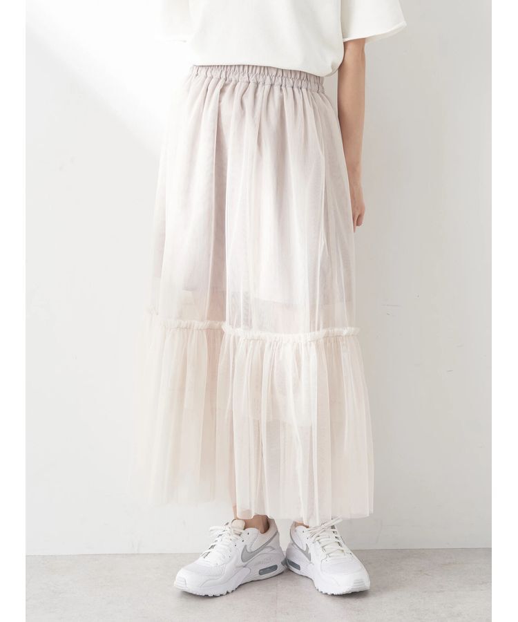 earth music&ecology「ティアードチュールスカート」|スカート|