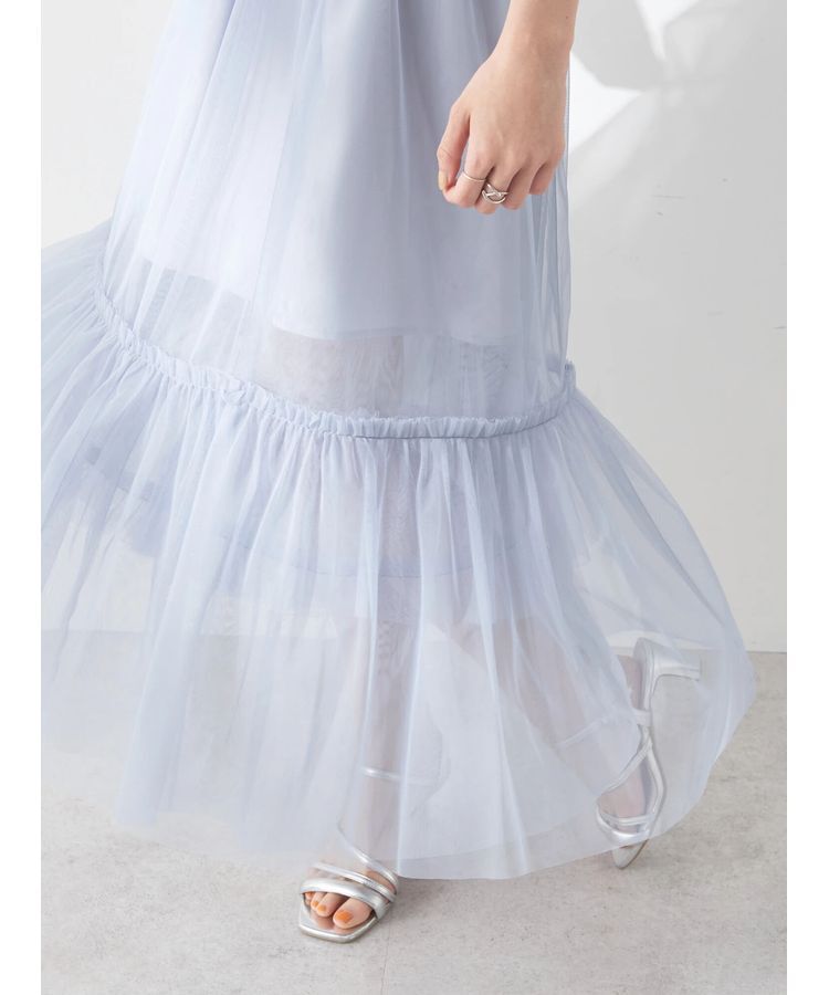 earth music&ecology「ティアードチュールスカート」|スカート|