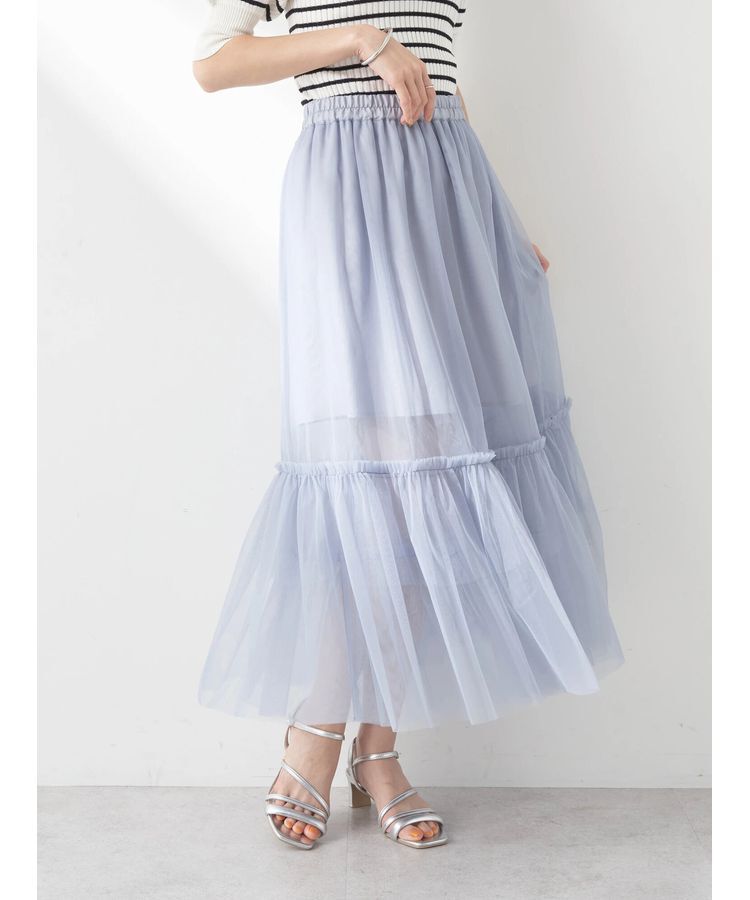 earth music&ecology「ティアードチュールスカート」|スカート|