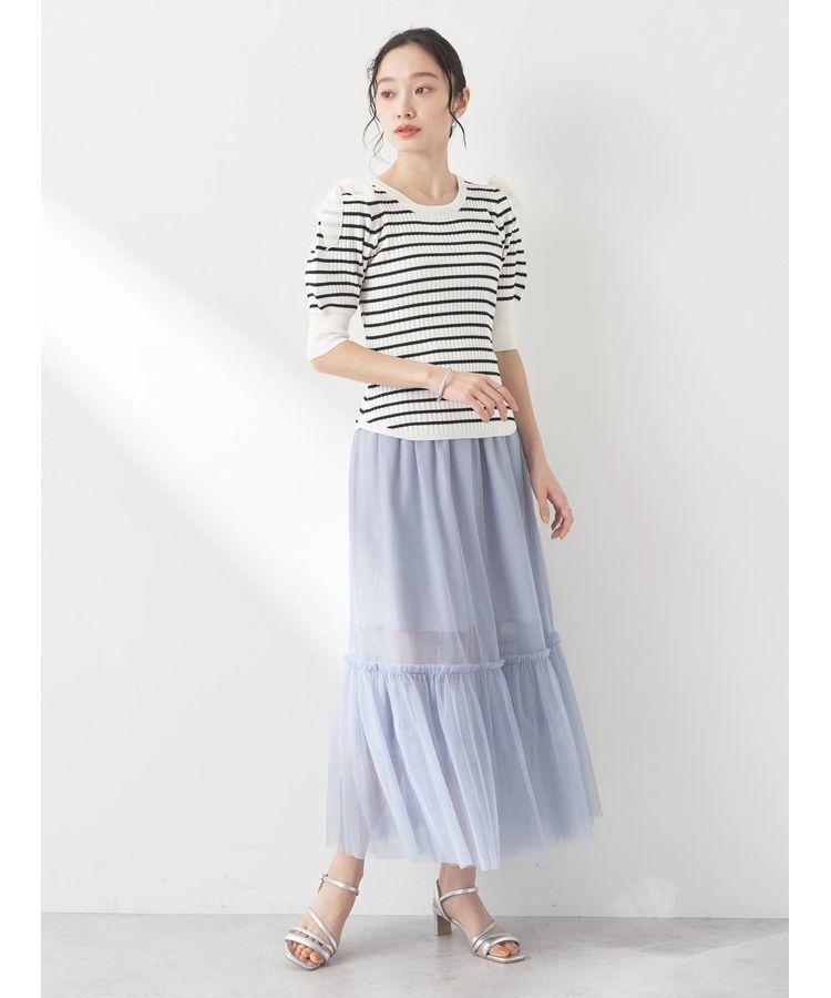 earth music&ecology「ティアードチュールスカート」|スカート|
