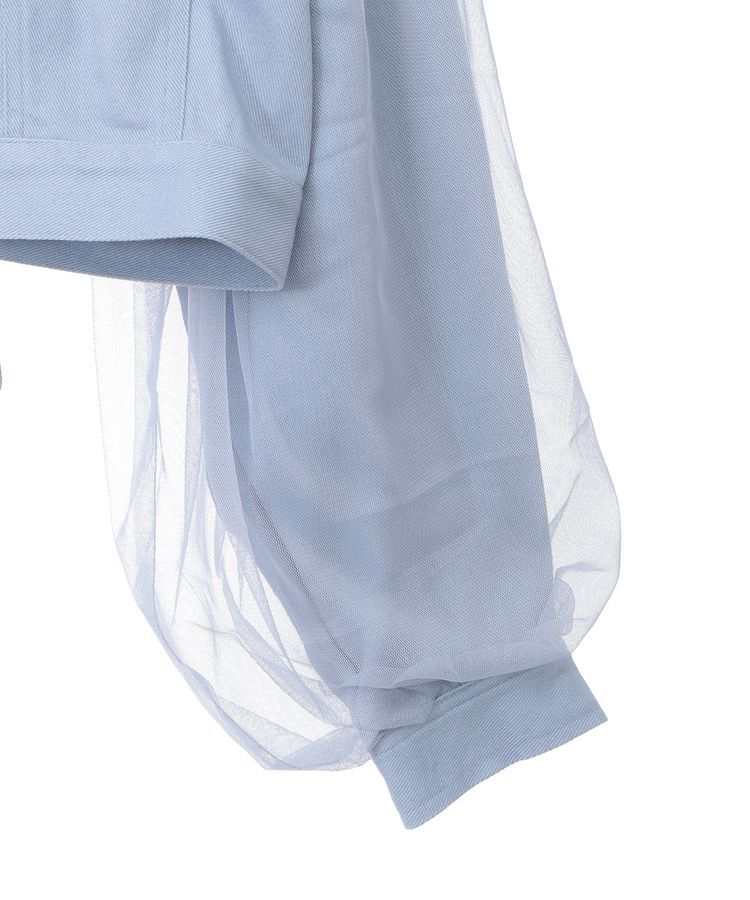 earth music&ecology「チュールレイヤードバックレースアップジャケット」|テーラードジャケット|