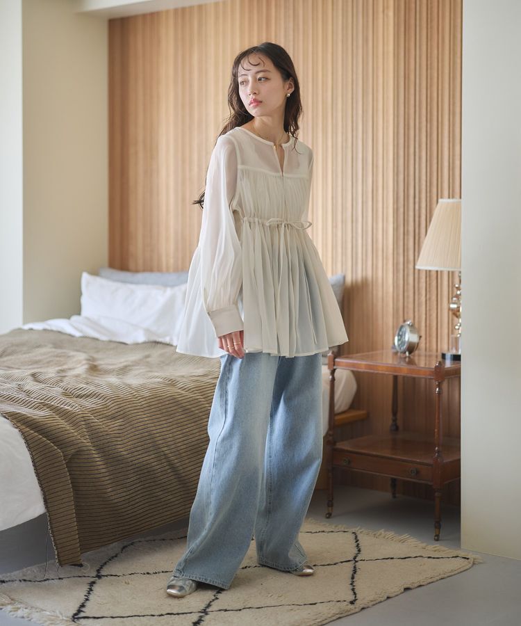 earth music&ecology「フロントリボンシアーチュニック」|シャツ・ブラウス|