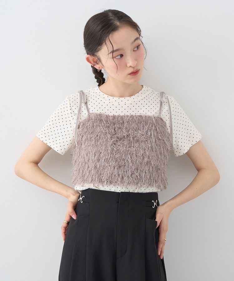 earth music&ecology「ラメミックスフェザービスチェ」|ベスト・ジレ|