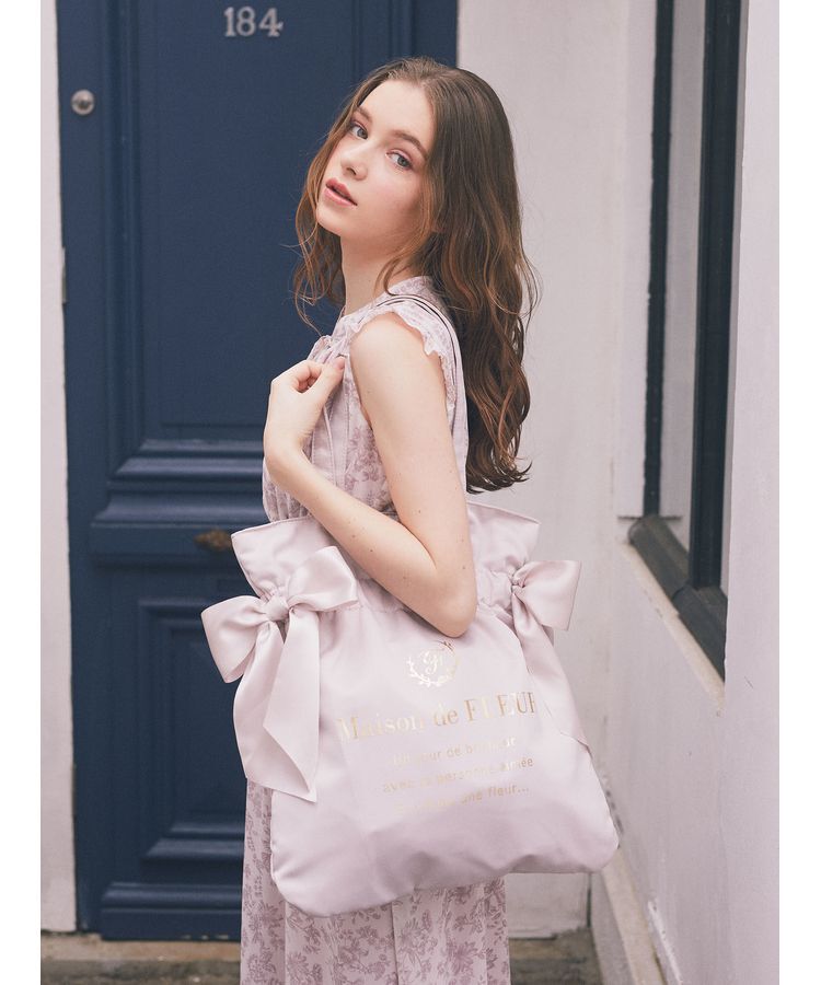 Maison de FLEUR「ダブルリボンギャザートートバッグ」|トートバッグ|