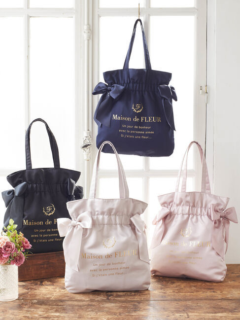 Maison de FLEUR「ダブルリボンギャザートートバッグ」|トートバッグ|