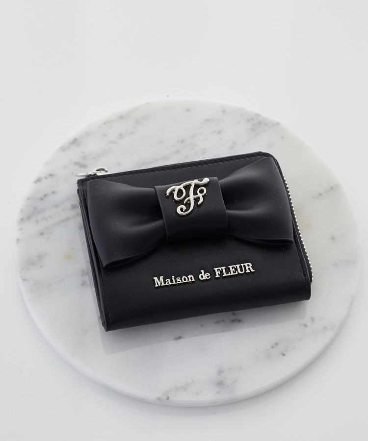 Maison de FLEUR「ベルトリボンフラグメントケース」|財布|ブラック