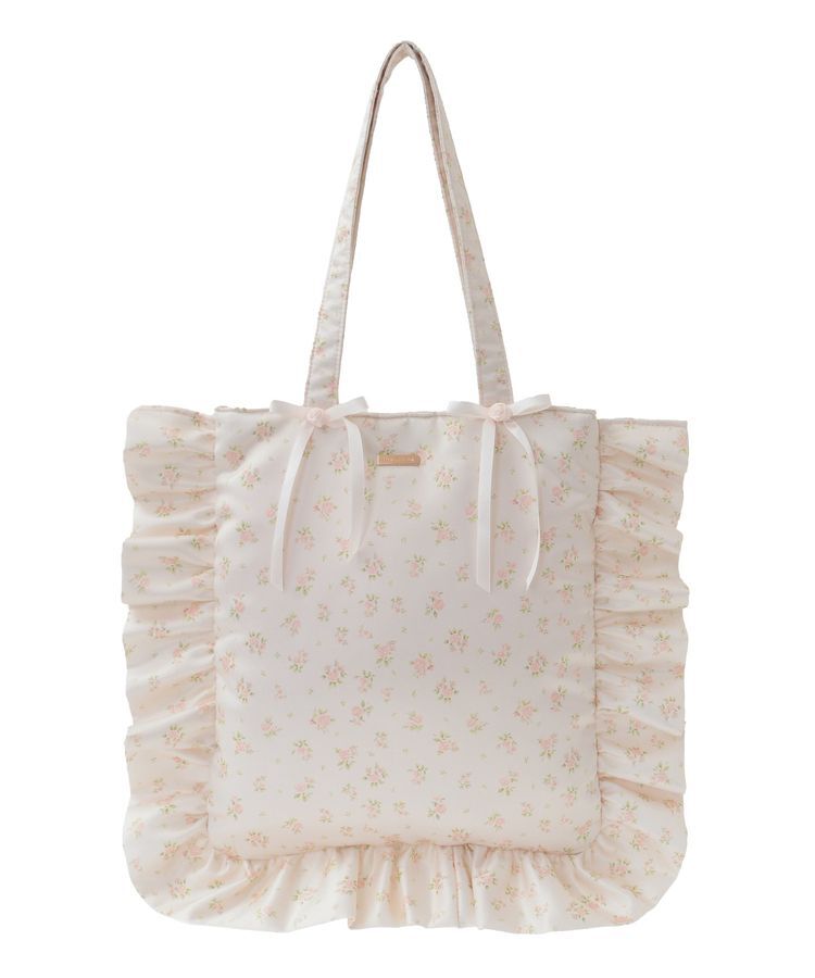 Maison de FLEUR「ローズプリントフリルトートバッグ」|トートバッグ|