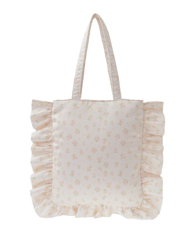 Maison de FLEUR「ローズプリントフリルトートバッグ」|トートバッグ|