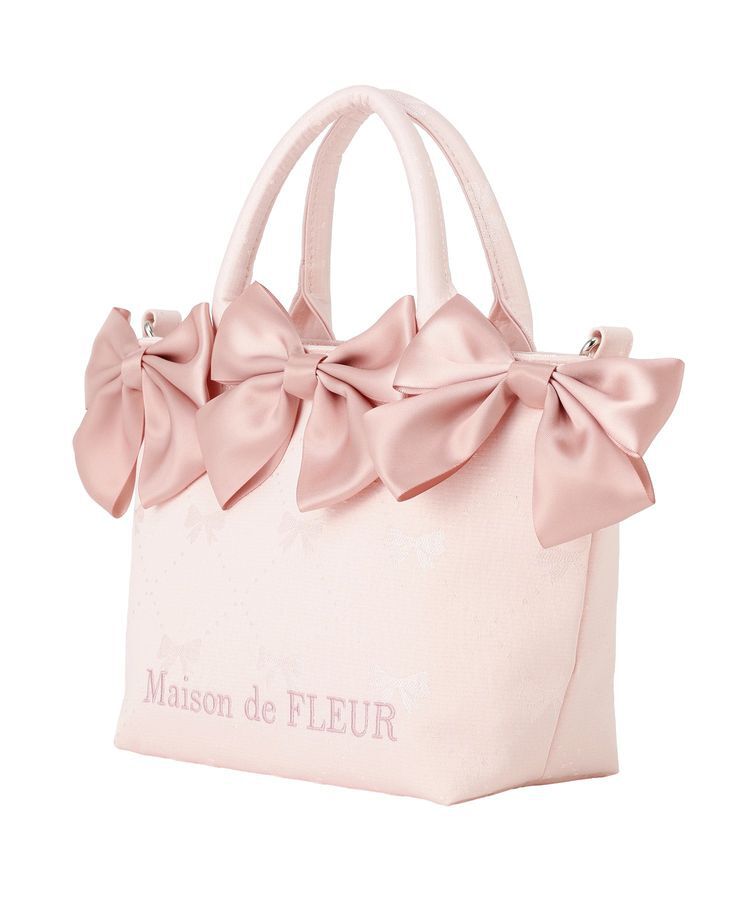 Maison de FLEUR「リボンジャカード2Wayミニトートバッグ」|トートバッグ|