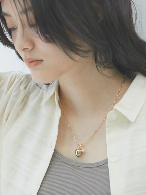  「【WEB限定】プックリハートネックレス」|ネックレス|