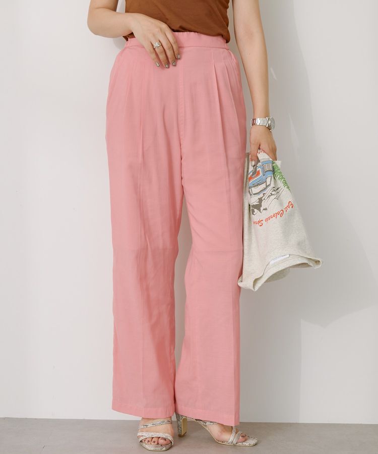 AMERICAN HOLIC「センタープレスシアースラックスパンツ」|その他|Pink