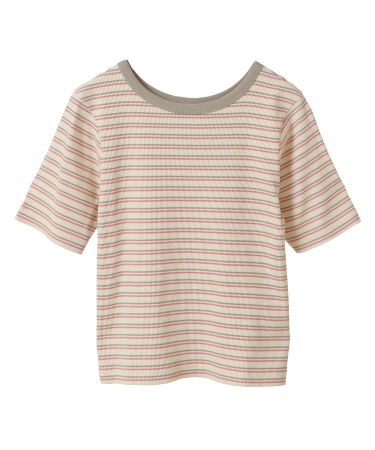 AMERICAN HOLIC「リブ5分袖トップス」|Tシャツ・カットソー|