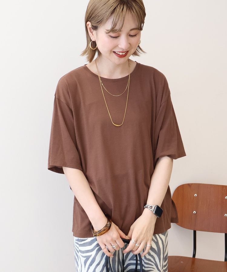 AMERICAN HOLIC「シアーボックスTシャツ」|Tシャツ・カットソー|Brown