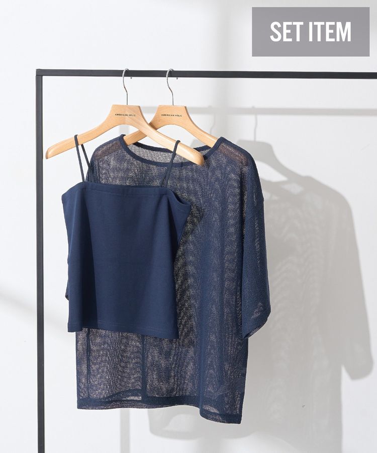 AMERICAN HOLIC「SET メッシュプルオーバー+キャミソール」|Tシャツ・カットソー|