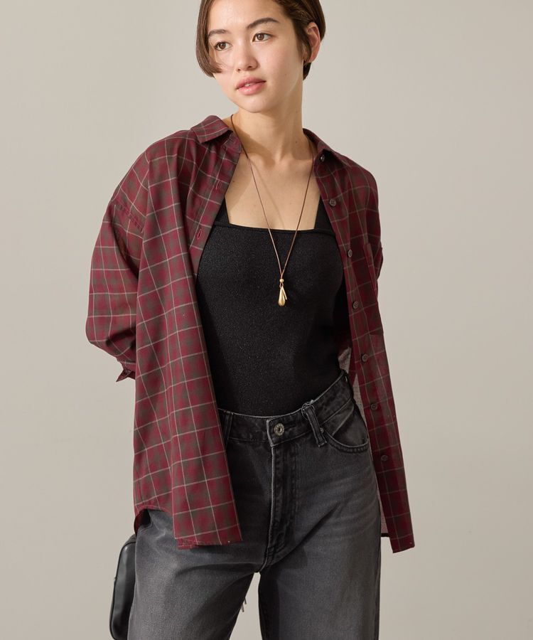 AMERICAN HOLIC「シアーチェック柄オーバーシャツ」|シャツ・ブラウス|