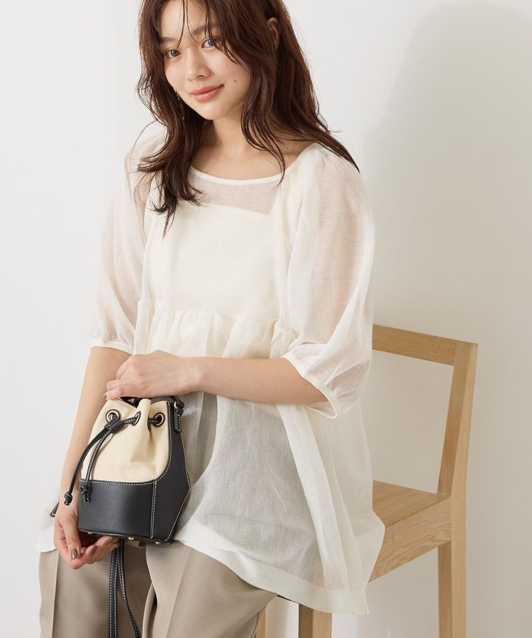 AMERICAN HOLIC「シアーパフスリーブニットプルオーバー」|ニット・セーター|