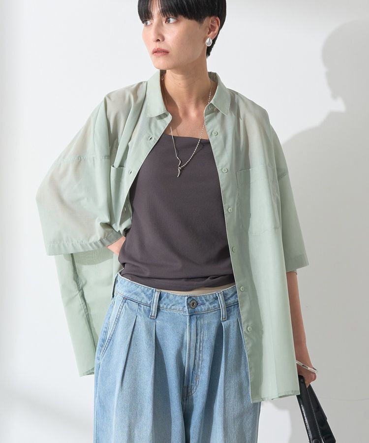 AMERICAN HOLIC「イージーケア+接触冷感Wポケットオーバーシャツ」|シャツ・ブラウス|