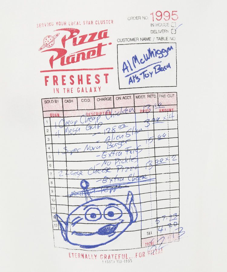 AMERICAN HOLIC「Pizza Planet オーダーメモロングTシャツ」|Tシャツ・カットソー|