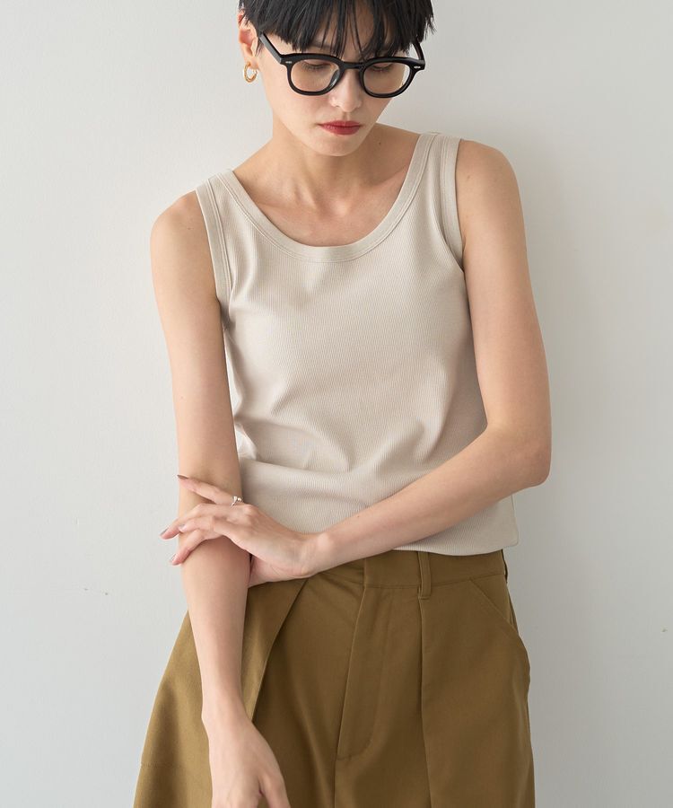 AMERICAN HOLIC「テレコタンクトップ」|インナー|Beige
