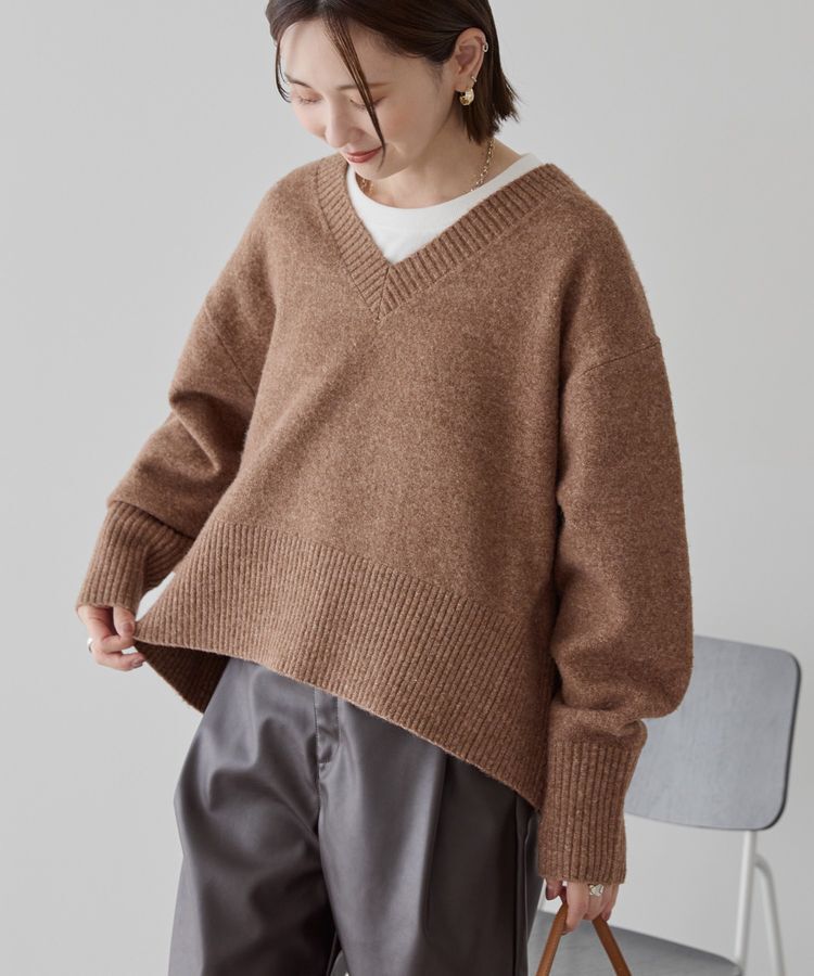 AMERICAN HOLIC「ワイドリブVネックプルオーバー」|ニット・セーター|