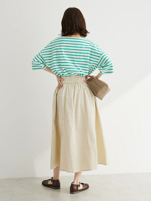  「ボーダーボートネック7分袖プルオーバー」|Tシャツ・カットソー|