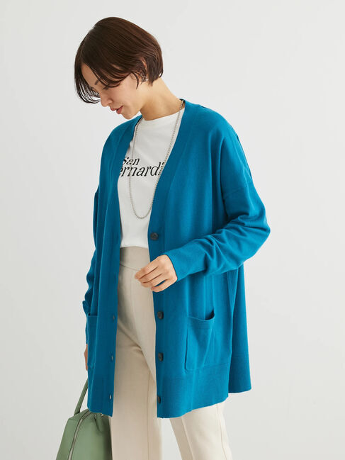 Green Parks「もちやわVネックミディ丈ニットカーディガン」|カーディガン|