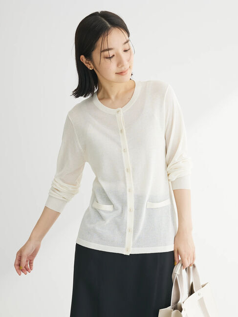 Green Parks「推しニット　クルーネックカーディガン」|カーディガン|Off White