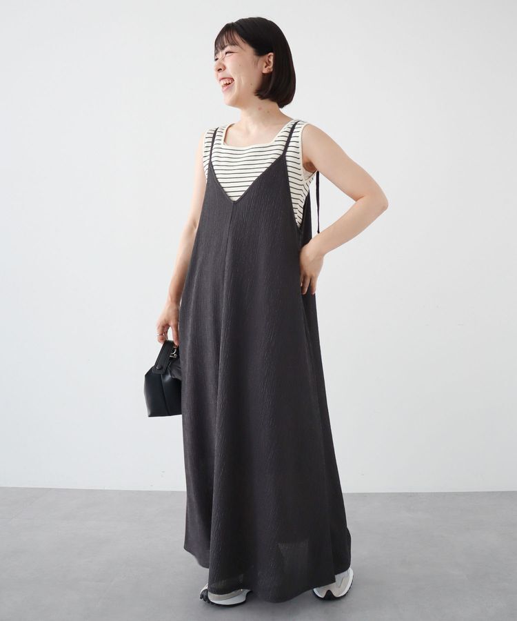 Green Parks「BESTPRICE　表面感カットキャミワンピース」|ワンピース|Gray