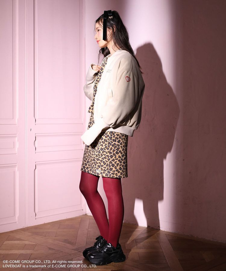 Green Parks「■LOVEBOAT ロゴ刺繍スウェットミニスカート」|タイト|