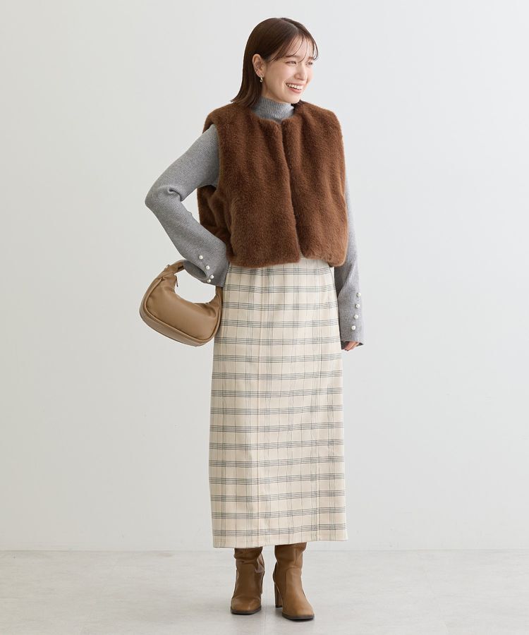 Green Parks「・ELENCARE DUE チェックナロースカート」|タイト|