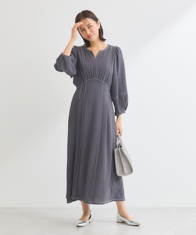 Green Parks「・ELENCARE DUEボリュームスリーブワンピース」|ワンピース|Charcoal Gray