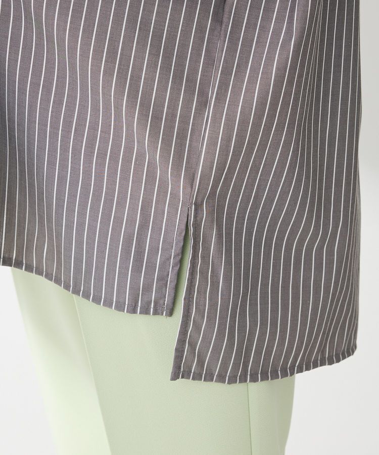 Green Parks「ラメストライプタックシャツチュニック」|シャツ・ブラウス|