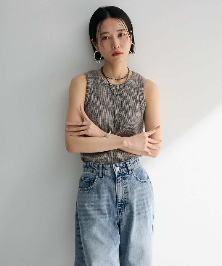 Green Parks「メランジタンクトップ」|インナー|Brown