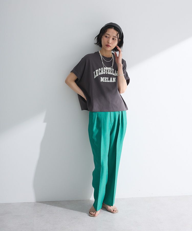 Green Parks「袖折り返しカレッジTシャツ」|Tシャツ・カットソー|