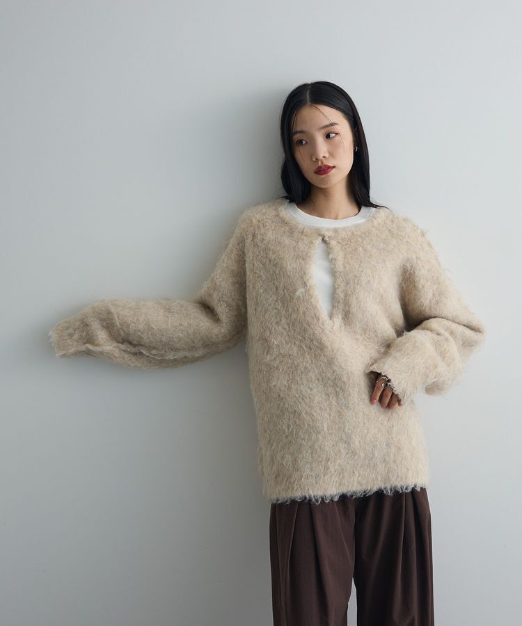 AnriettMusee「前後2wayキーネックシャギーニット」|ニット・セーター|