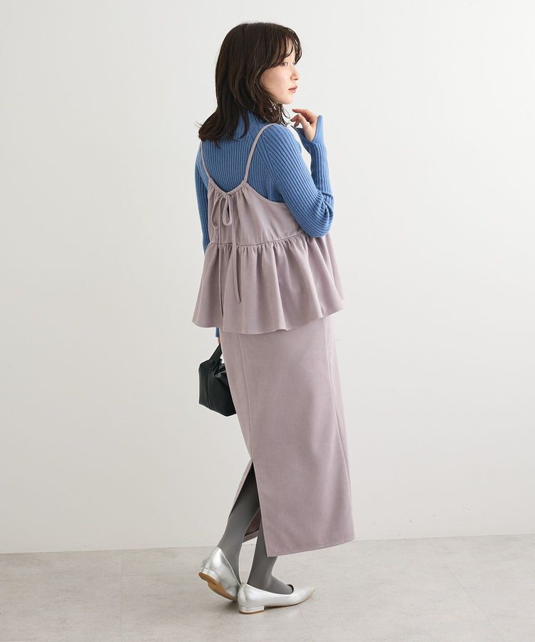 Green Parks「スウェードポンチペプラムキャミワンピース」|ワンピース|Purple