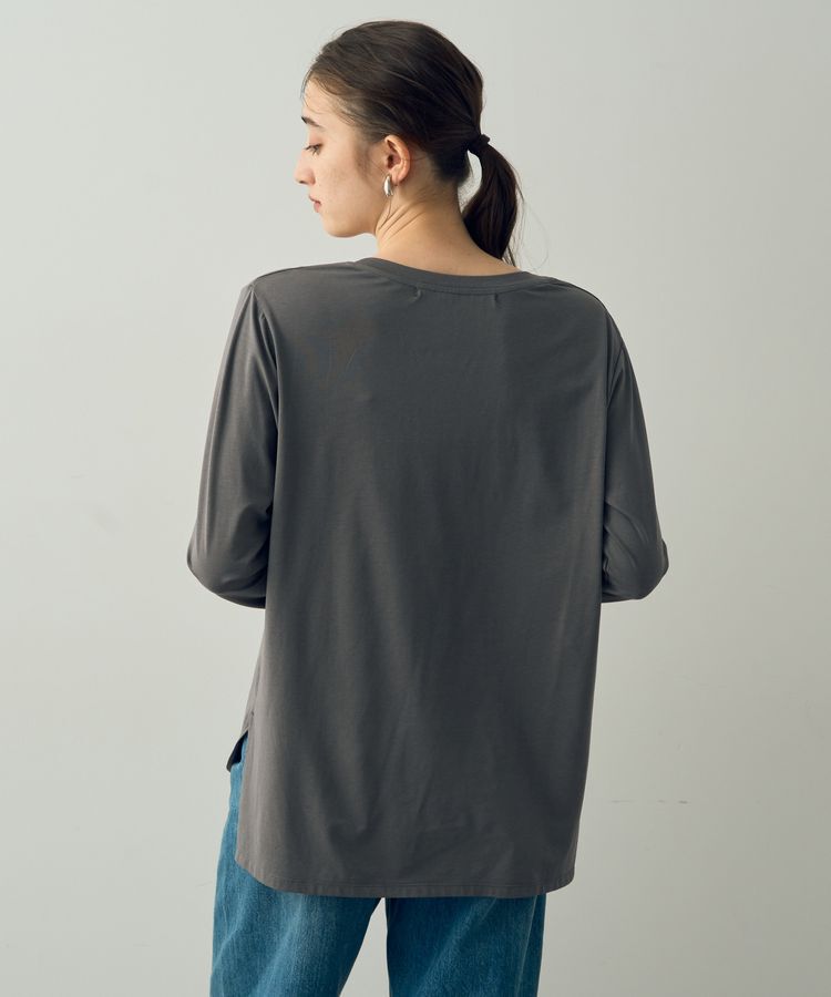 YECCA VECCA「ラウンドヘム長袖ロゴTee」|Tシャツ・カットソー|