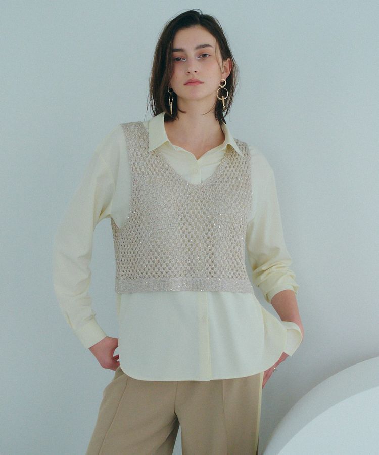 Editt by YECCA VECCA「【2点SET】メッシュベストSETシャツ」|シャツ・ブラウス|