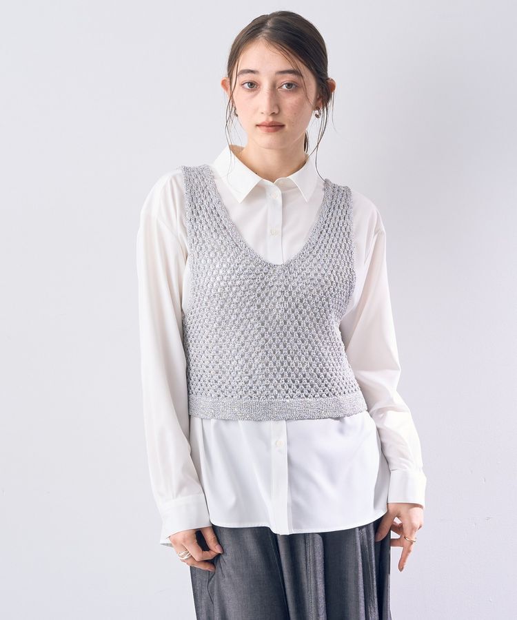 Editt by YECCA VECCA「【2点SET】メッシュベストSETシャツ」|シャツ・ブラウス|