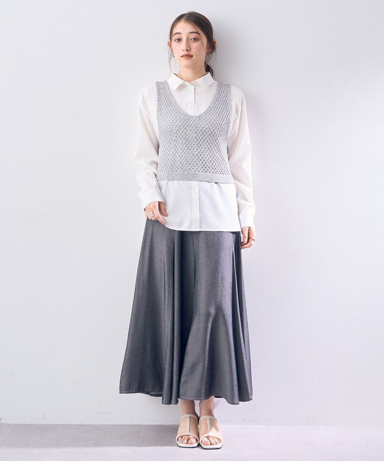 Editt by YECCA VECCA「【2点SET】メッシュベストSETシャツ」|シャツ・ブラウス|