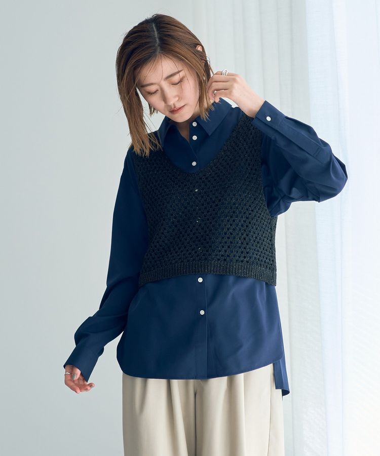 Editt by YECCA VECCA「【2点SET】メッシュベストSETシャツ」|シャツ・ブラウス|