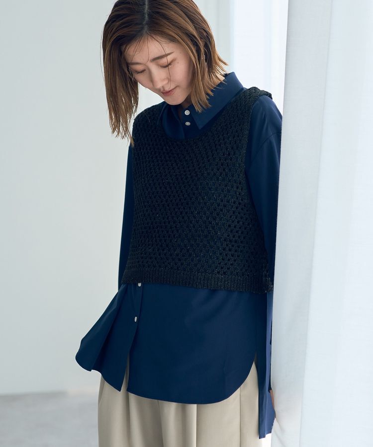Editt by YECCA VECCA「【2点SET】メッシュベストSETシャツ」|シャツ・ブラウス|