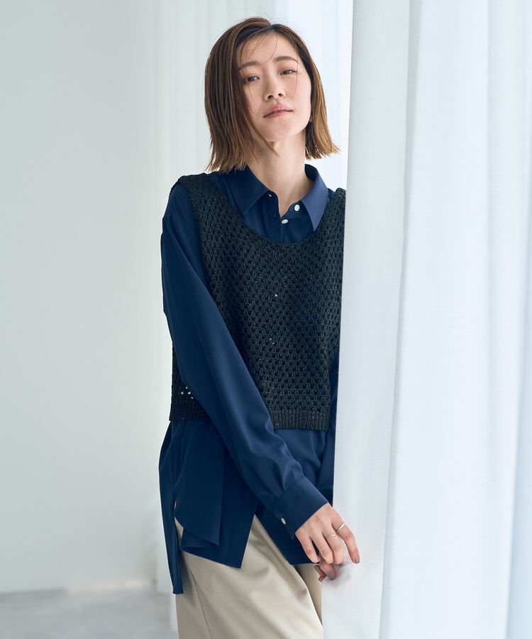 Editt by YECCA VECCA「【2点SET】メッシュベストSETシャツ」|シャツ・ブラウス|
