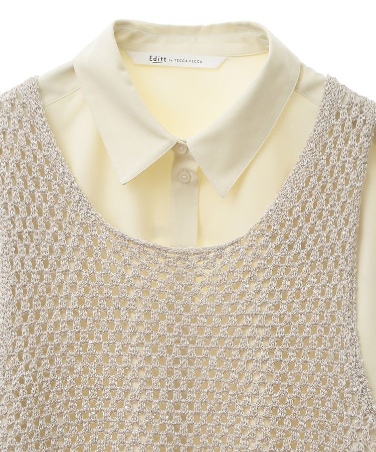 Editt by YECCA VECCA「【2点SET】メッシュベストSETシャツ」|シャツ・ブラウス|