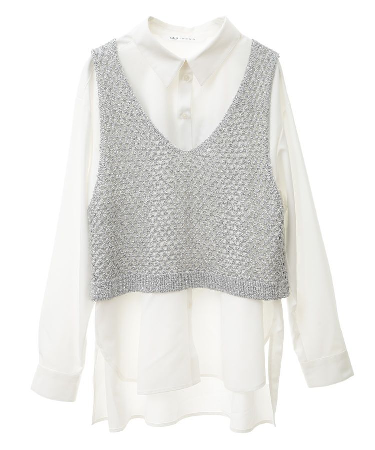 Editt by YECCA VECCA「【2点SET】メッシュベストSETシャツ」|シャツ・ブラウス|