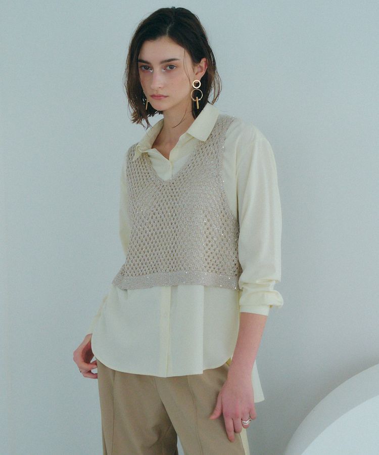 Editt by YECCA VECCA「【2点SET】メッシュベストSETシャツ」|シャツ・ブラウス|
