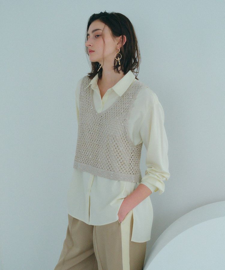 Editt by YECCA VECCA「【2点SET】メッシュベストSETシャツ」|シャツ・ブラウス|