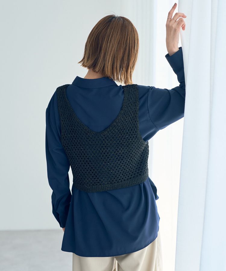 Editt by YECCA VECCA「【2点SET】メッシュベストSETシャツ」|シャツ・ブラウス|
