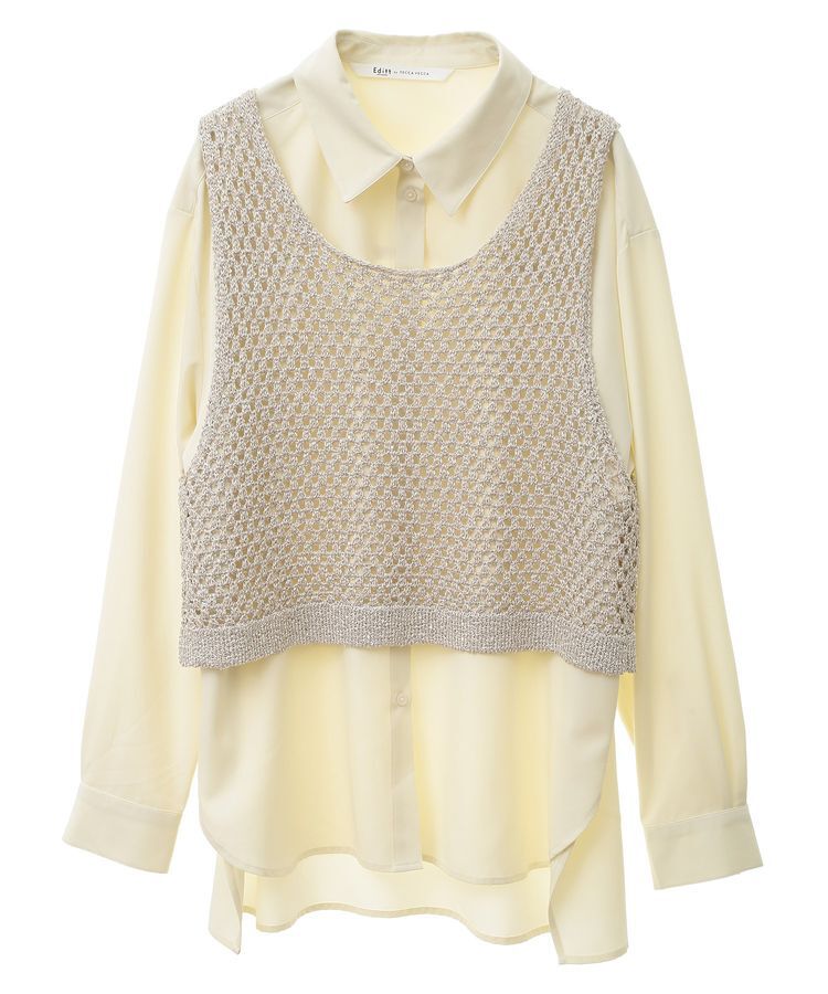 Editt by YECCA VECCA「【2点SET】メッシュベストSETシャツ」|シャツ・ブラウス|