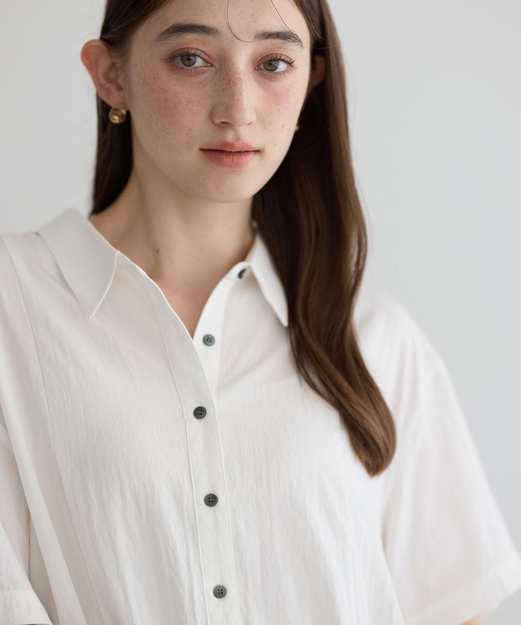 Editt by YECCA VECCA「【接触冷感】裾バルーン切替デザインヘムシャツ」|シャツ・ブラウス|